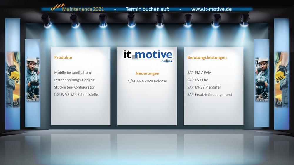 it-motive in diesem Jahr virtuell auf der Maintenance 2021 (Messe | Online)