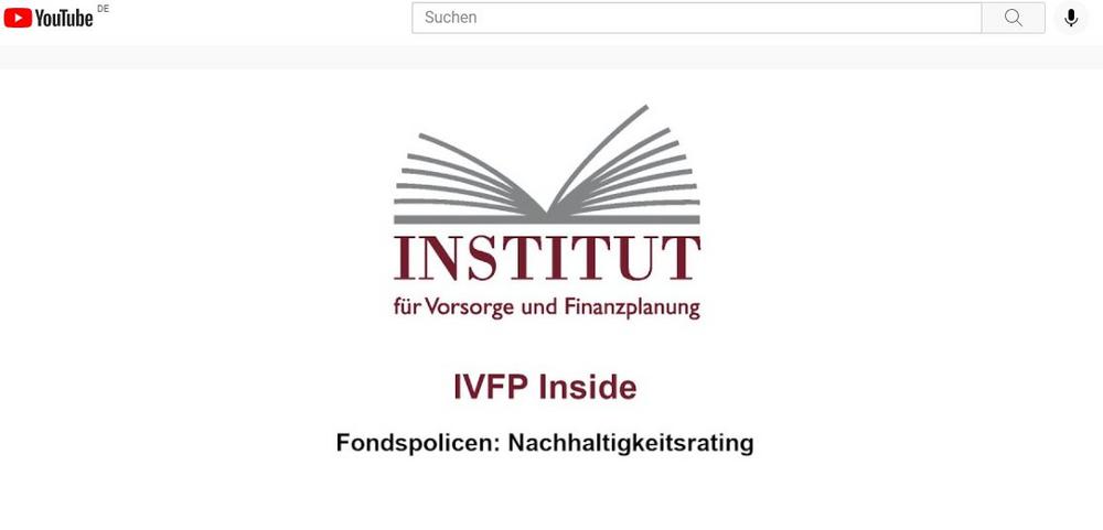 Vorstellung Fondspolicen Nachhaltigkeitsrating 2021 – „IVFP Inside“ (Webinar | Online)
