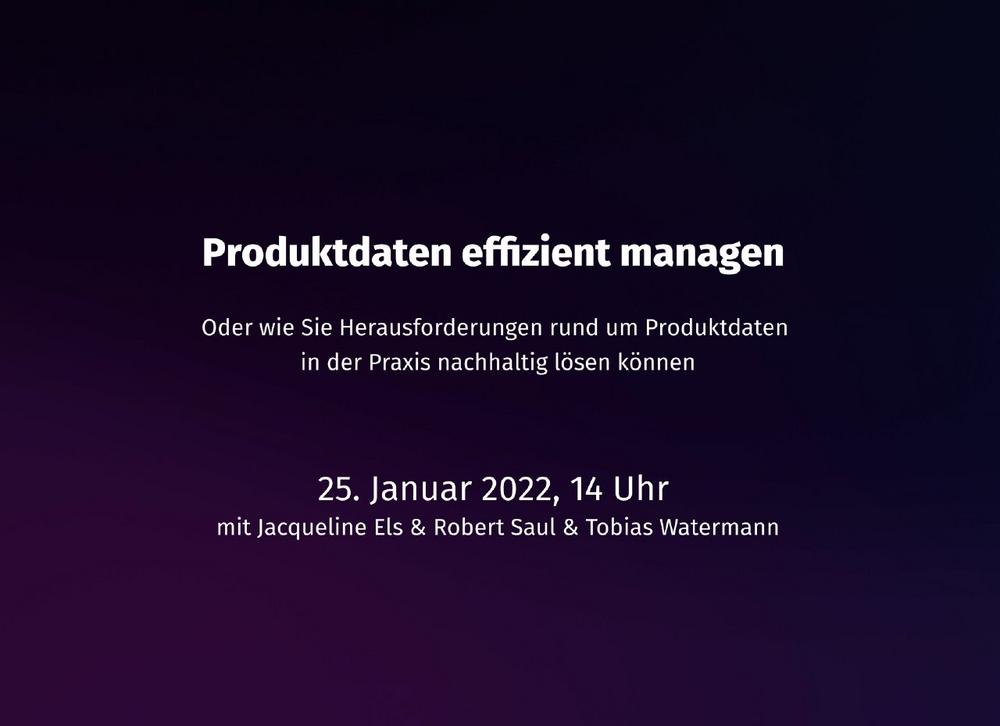 Produktdaten effizient managen (Webinar | Online)