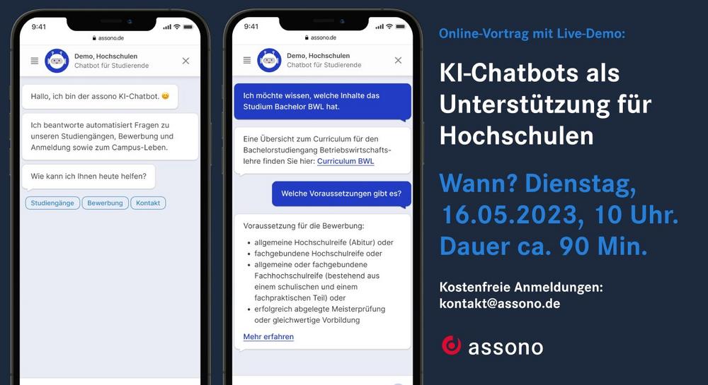 Live-Demo:  Nutzen von KI-Chatbots für Hochschulen (Vortrag | Online)