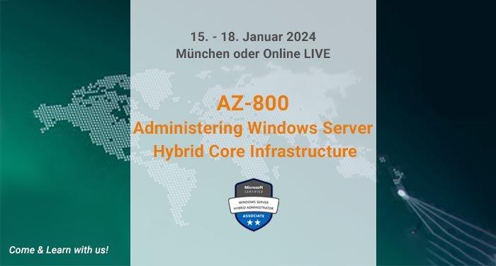 AZ-800 Administering Windows Server Hybrid Core Infrastructure (Associate) (Schulung | Online)