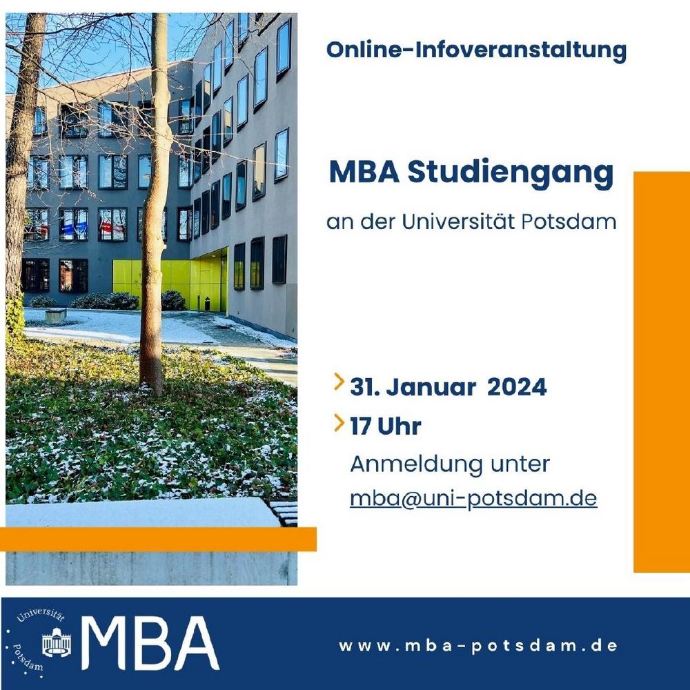 Online-Infoveranstaltung zum Master of Business Administration (MBA) an der Universität Potsdam (Webinar | Online)