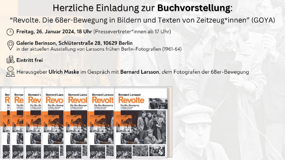 Buchvorstellung: „Revolte. Die 68er-Bewegung in Bildern und Texten von Zeitzeug*innen“ (Unterhaltung / Freizeit | Berlin)