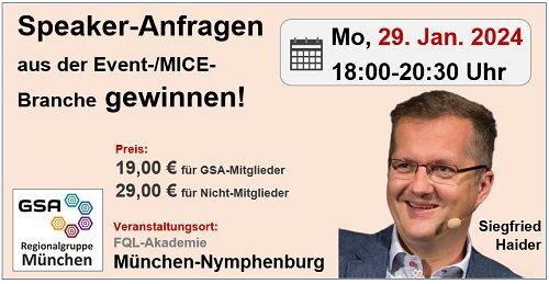Speaker-Anfragen aus der Event-/MICE-Branche gewinnen! (Workshop | München)