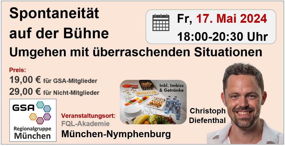 Spontaneität auf der Bühne – Umgehen mit überraschenden Situationen (Workshop | München)