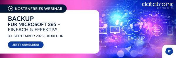 Backup für Microsoft 365 – einfach & effektiv! (Webinar | Online)