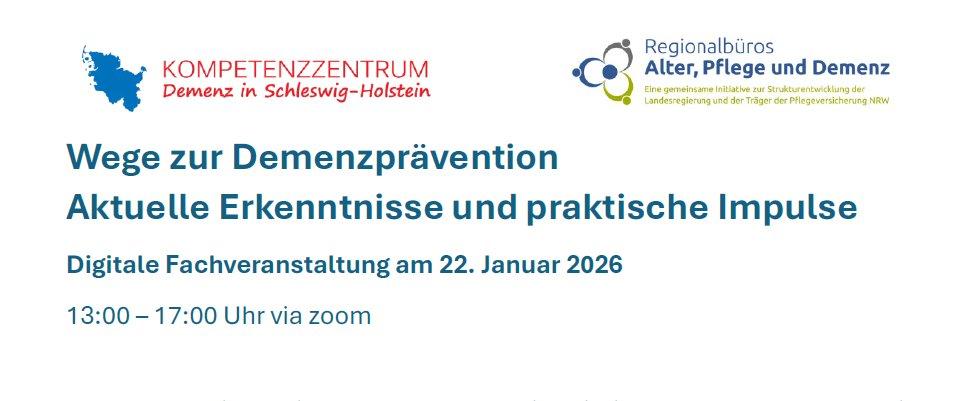 Wege zur Demenzprävention – Aktuelle Erkenntnisse und praktische Impulse (Vortrag | Online)