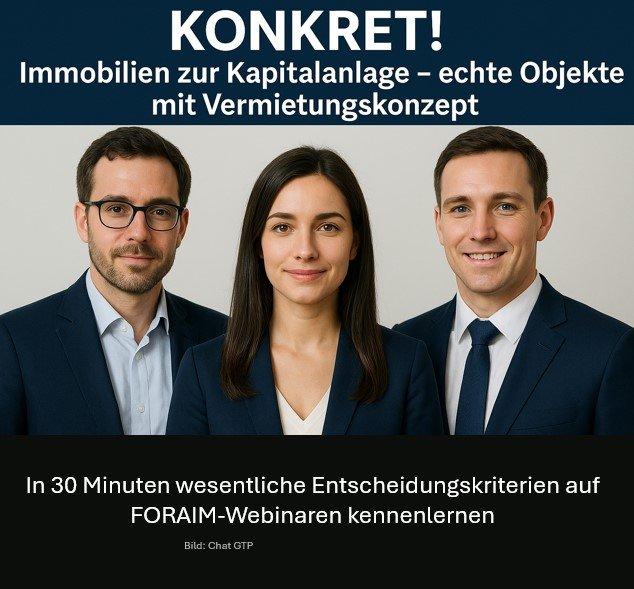 KONKRET! Immobilien für Kapitalanleger – geprüft, kalkuliert, entscheidungsreif (Webinar | Online)