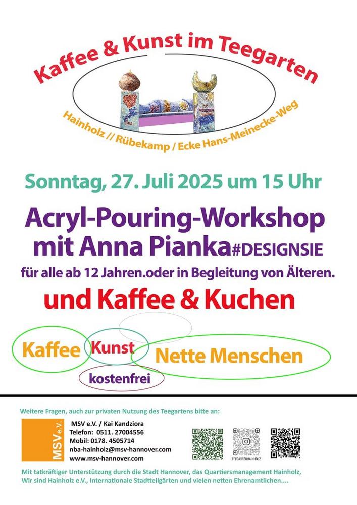 Kreativität trifft Gemeinschaft: Acryl-Pouring-Workshop am 27.07.2025 in Hannover (Workshop | Hannover)
