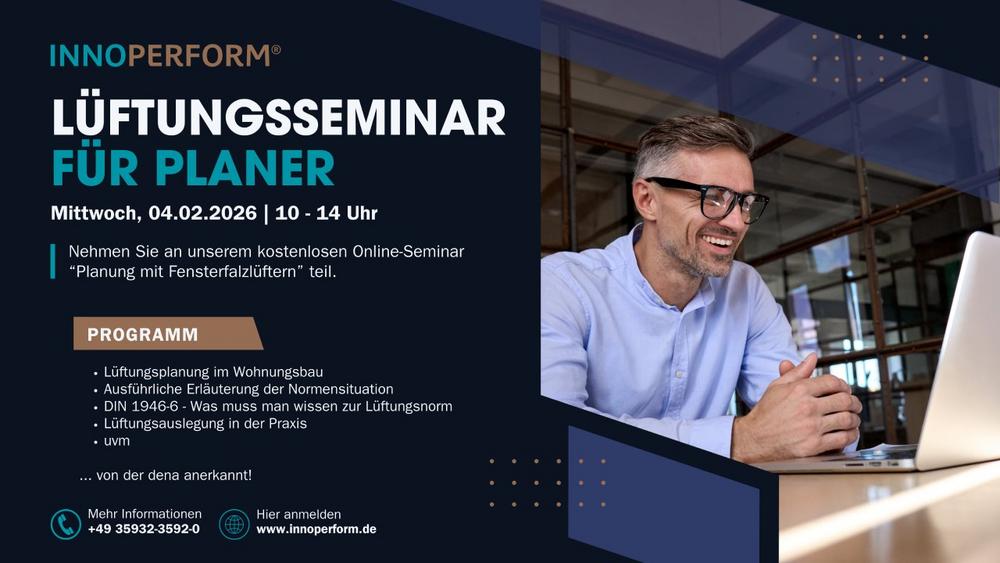 Online-Lüftungsseminar für Planer (anerkannt von der dena) (Webinar | Online)