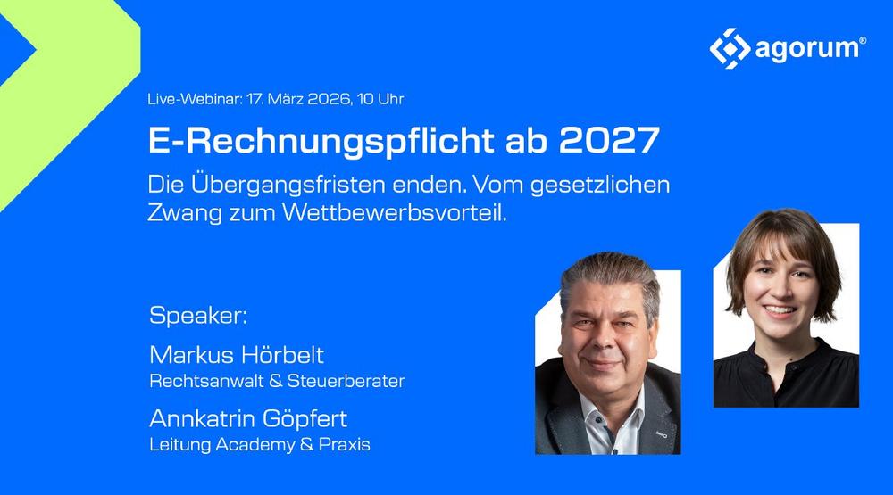E-Rechnungspflicht ab 2027: Vom gesetzlichen Zwang zum Wettbewerbsvorteil (Webinar | Online)