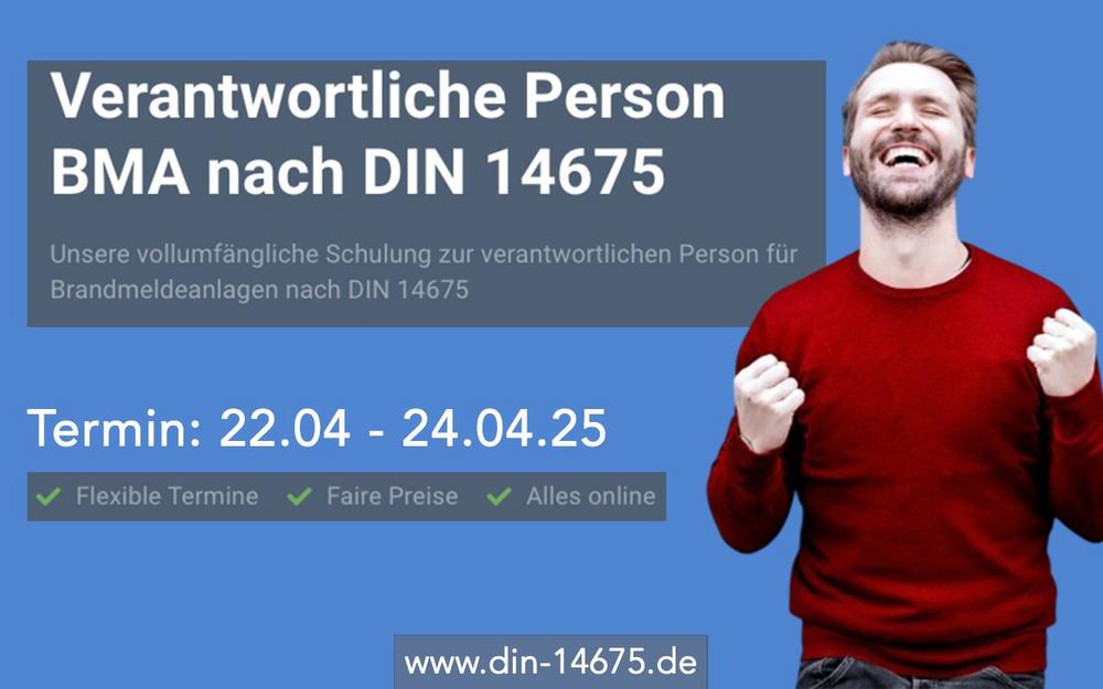 Verantwortliche Person BMA nach DIN 14675 (Schulung | Online)