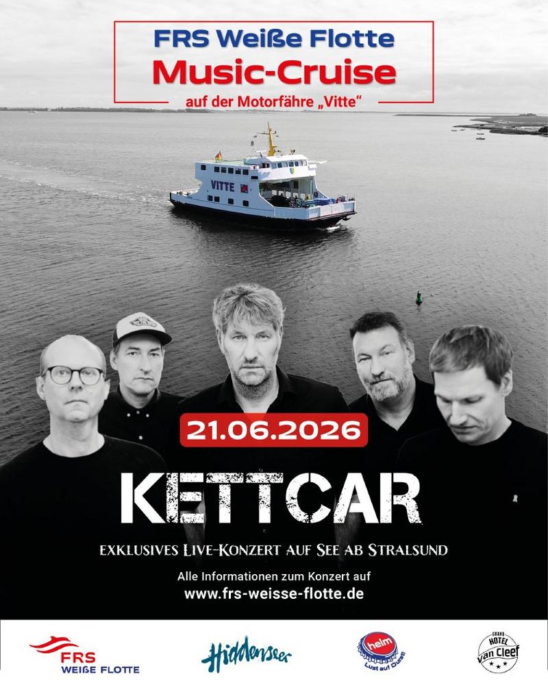 Konzert mit „Kettcar“ am 21. Juni auf der Motorfähre Vitte ab Stralsund (Unterhaltung / Freizeit | Stralsund)