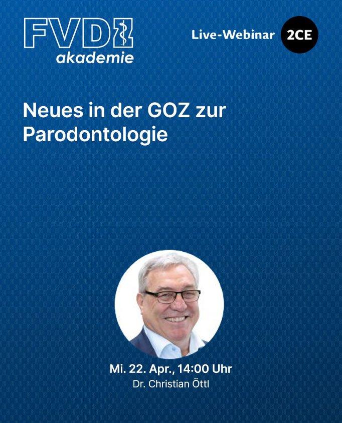 Neues in der GOZ zur Parodontologie (Webinar | Online)