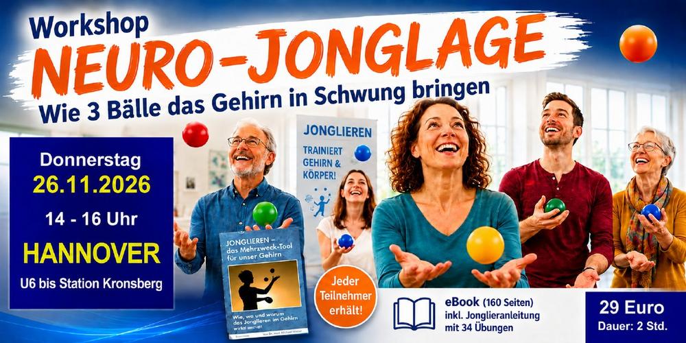 Neuro-Jonglage: 3 Bälle jonglieren und viel über das Gehirn lernen (Workshop | Hannover)