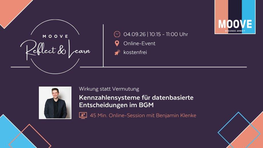 MOOVE Reflect & Learn: Kennzahlensysteme für datenbasierte Entscheidungen im BGM (Webinar | Online)