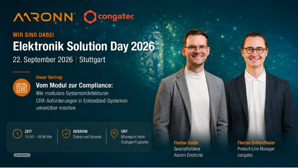 Aaronn auf dem Elektronik Solution Day 2026 (Vortrag | Stuttgart)