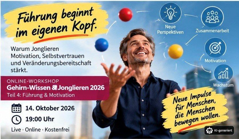 Gehirn-Wissen & Jonglieren zu Führung & Motivation (Workshop | Online)